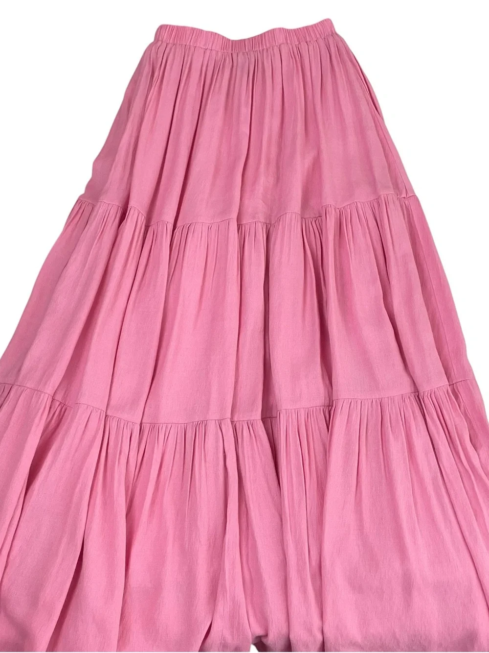 Princess Polly Allie Pink Tiered Ruffled Maxi Midi‎ Skirt